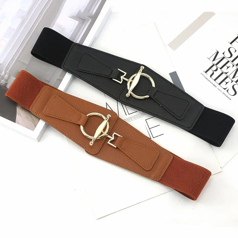 

Retro Luxury Casual Dress Canvas Korean Coat Ladies Female Cummerbunds Women Waistband Waist Belt PU Leather Belt