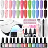 PHOENIXY Nail Gel Set with Lamp 12PCS Gel Nail Polish Semi Permanent Gel Varnish Base Matte Top Coat 8ML UV Gel Kit Nail Salon 1