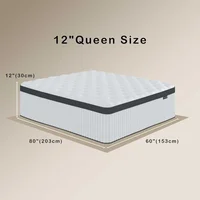 Queen Mattress, 10",12" & 14 Inch Innerspring Hybrid Mattress in a Box with Gel Memory Foam,Pressure Relief,Medium Firm Support 2