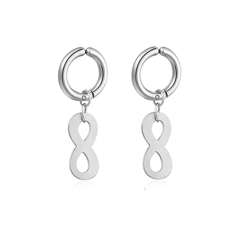17Pcs Clip on Hoop Earrings for Men Women Stainless Steel Fake Non Piercing Magnetic Dangle Earring Clip on Huggie Hoop Earrings