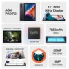 Tablet AGM PAD P2 8GB+256GB 11“ FHD Display 50MP Camera 7850MAh Battery MTK G99 480 Nit Brightness Widevine L1 2