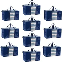 10 Pack Moving Bags, Moving Supplies, Moving Boxes, College Packing Storage Boxes with Lids Alternative, Dorm Space Saving 1
