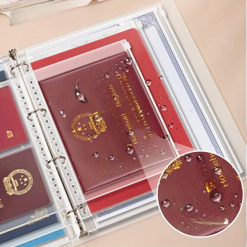 Family ID storage bag-A4 B5 loose leaf document storage bag, used for protecting bills and documents