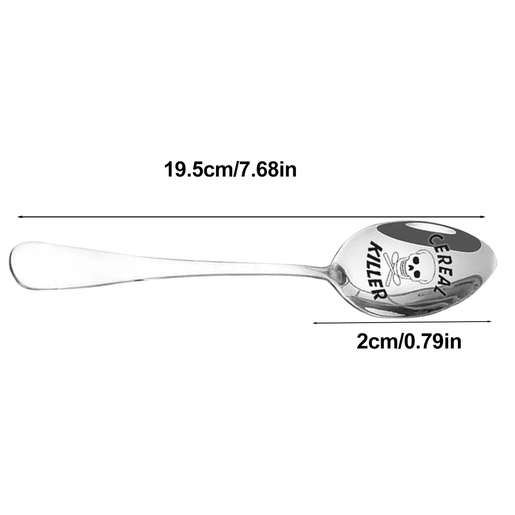 Funny Spoon Gift Stainless Steel Cereal Oats Coffee Spoon Cereal Cutlery Christmas Gift for Kids Men Women