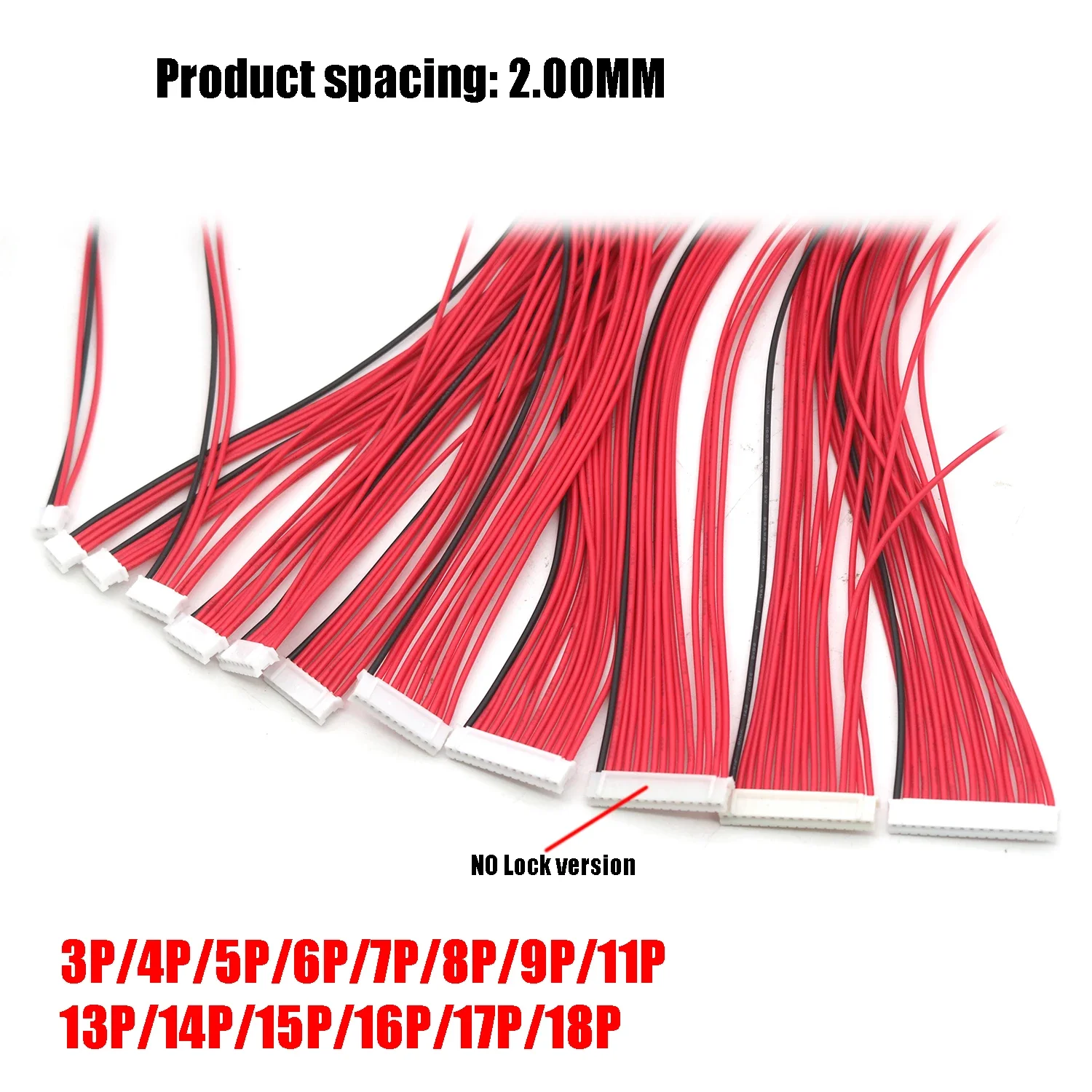 2P-18P BMS Balance Cable 2.0MM 2.54MM Lithium Battery Protection Board Connection Wire PIN 4S~17S 4P 5P 7P 8P 9P 11P 14P 15P 17P