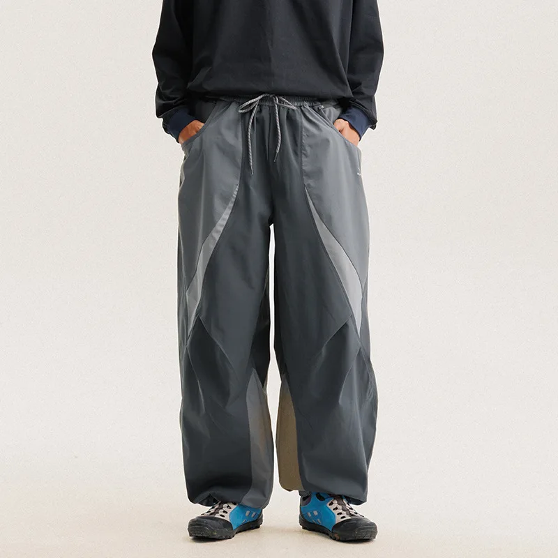 Männer Outdoor Leichte Quick Dry Ultra Lose Casual Splice Breite Bein Techwear Track Cargo Hosen Frauen Streetwear Baggy Hosen