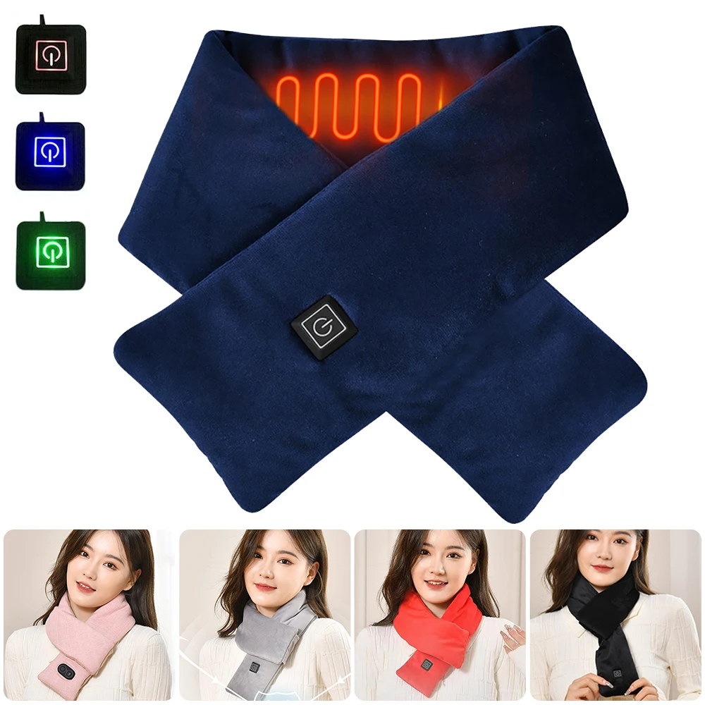 Sciarpa Riscaldata USB Donna/Uomo - Scaldacollo Ricaricabile Con 3 Temperature (45-65°C), Per Inverno, Caccia, Pesca, Campeggio - Grigio - 6