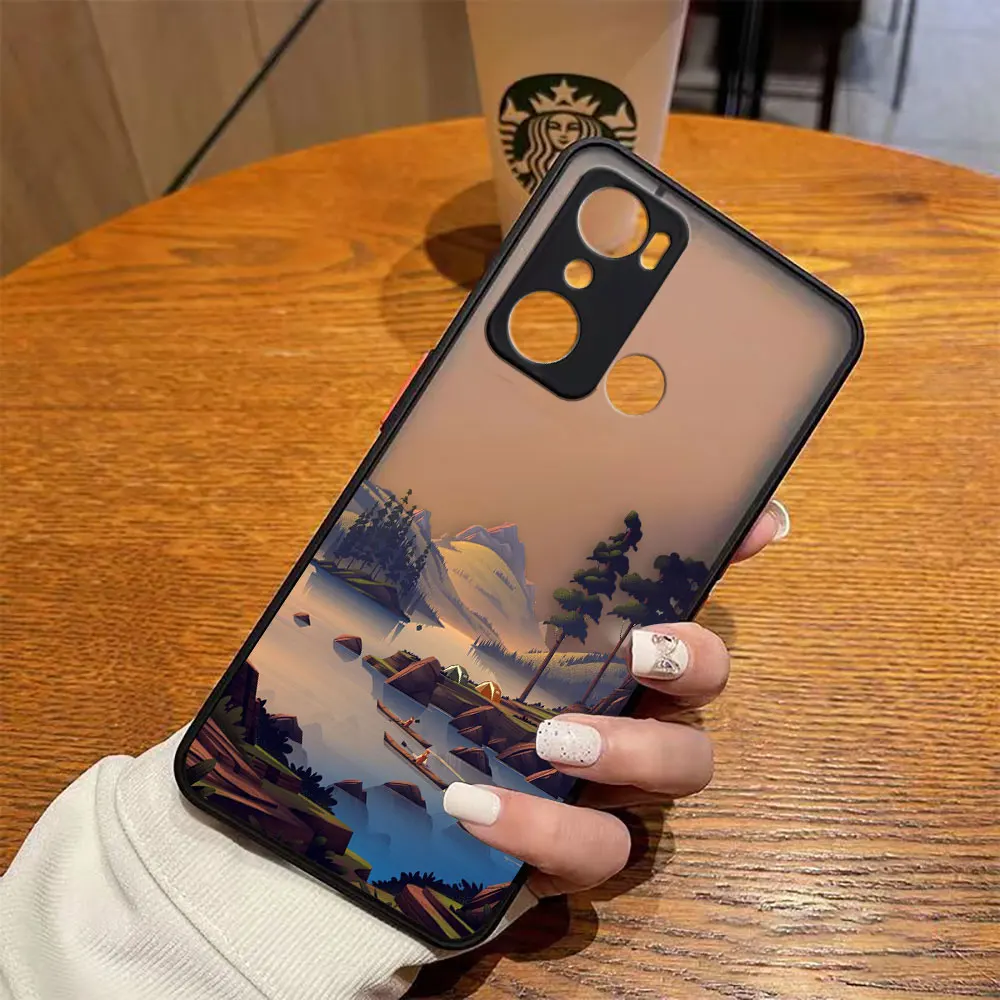 thumbnail image 1 of Funda mate para infinix HOT 20I 12 12I 11 11S 10 10I 10S PLAY 9 8 Pro POVA 3 CAMON 15 17P, funda artística pintada a mano con paisaje de montaña, 1 of 5