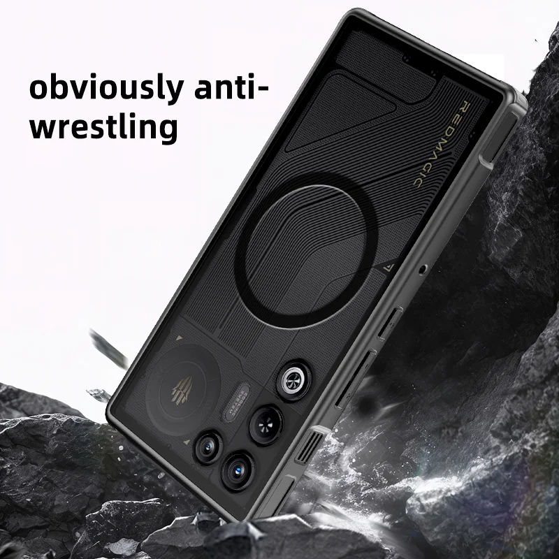Translucent Shockproof Phone Case with Matte Frame and Magnetic Wireless Charging Back Cover