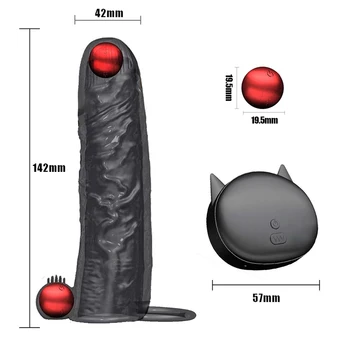 Vibrating Penis Ring Sleeve For Men's Reusable Artificial Condoms Enlargement Dildo Vibrator Adult Sex Toys Shop for Couples 6