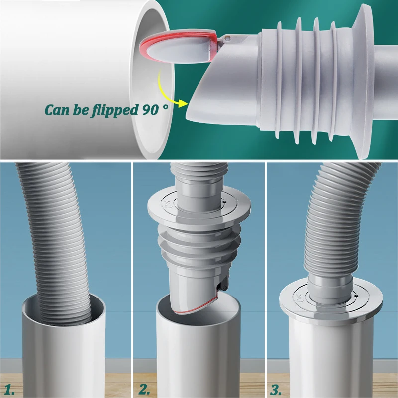 Sewer Seal Ring Silicone Bathroom Kitchen Sink Sewer Pipe Plug Washing Machine Anti-odor Leakage Floor Drain Connector Stopper