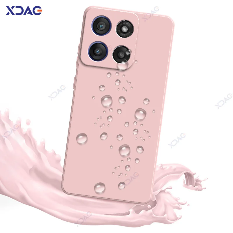 Original Mobile Phone Cases for Motorola Moto G56 5G 6.72" XT2529-2 360 Soft Square Liquid Silicone Back Covers Waterproof Bags - 4