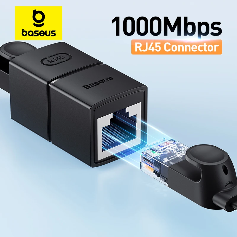 Baseus RJ45 Connector Cat7 Cat6 Ethernet Adapter Female to Female Extension Cable for High-Speed Connectivity with Wide Device Compatibility and Durable Construction - Plug-and-Play Design for Home and Office Use