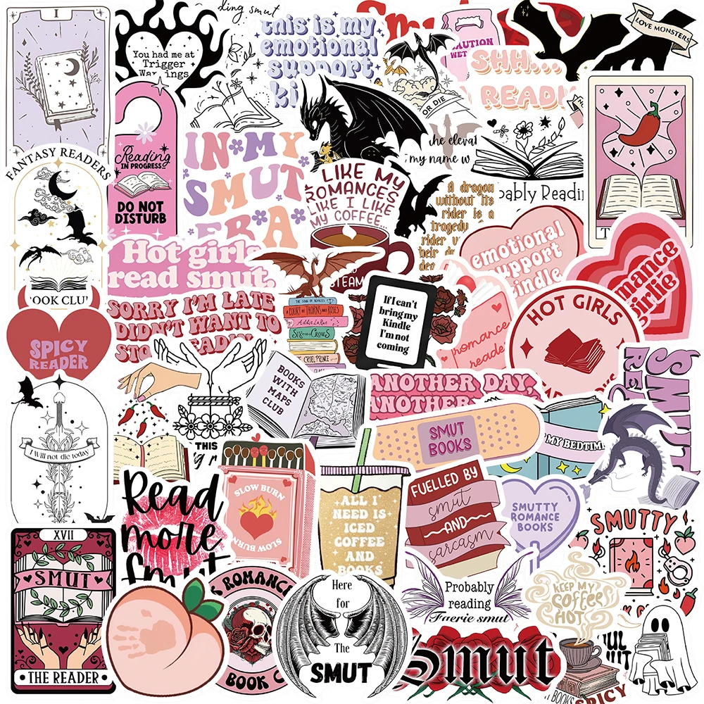 10/30/52 stücke Nette Bookish Smutty Buch Lesen Aufkleber Graffiti Dekoration Notebook Gitarre Gepäck DIY Wasserdichte Aufkleber Aufkleber