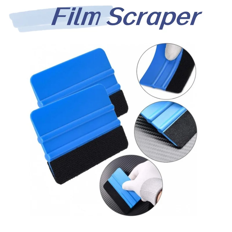 10PCS Felt Edge Squeegee Car Film Wrap Scraper 4 Inch Vinyl Wrap Application Bubble Removal Tools Window Tint Wrapping Tool bubble removal car window film tool multifunctional adjustable light construction film wool scraper 10 piece felt car scraper