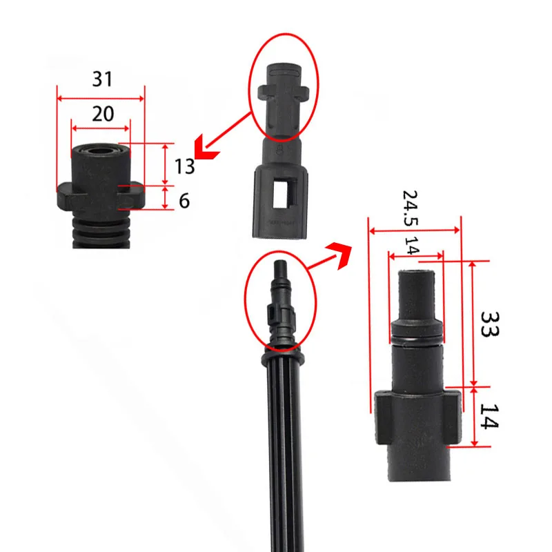 High Pressure Cleaner for Karcher K2 K3 K4 K5 K6 K7 Water Gun Adapter Conversion Between KARCHER and LAVOR/Parkside Connector 3
