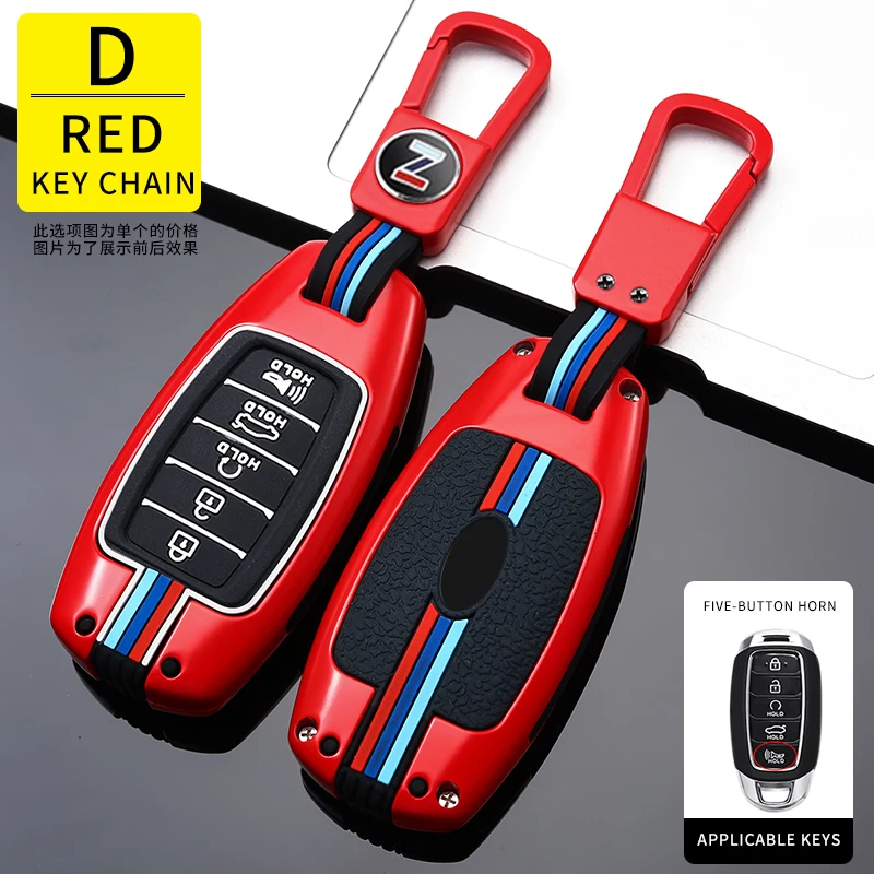 Portachiavi in lega per auto per Hyundai Palisade Grandeur Azera Elantra GT Kona 2018 2019 accessori per la copertura della protezione del telecomando intelligente - S2a5e3ade43f741fe83b2d9cf105887ddU