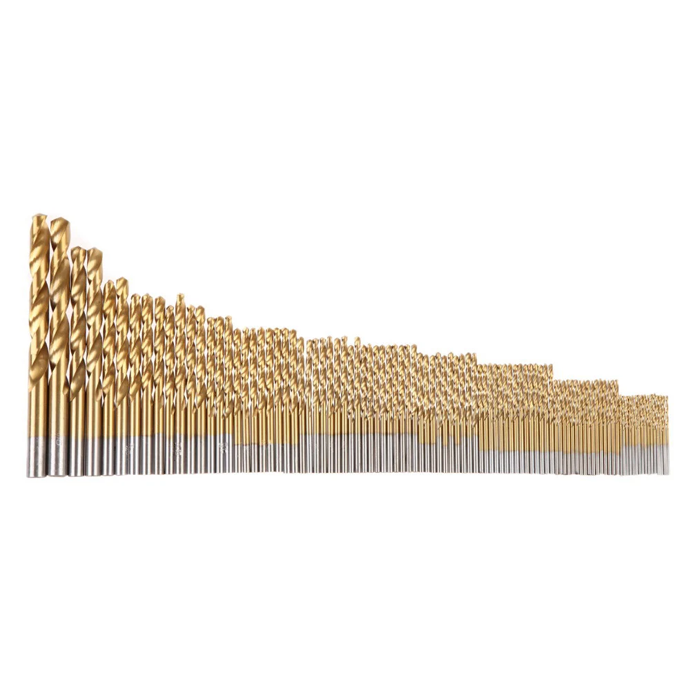 

99pcs HSS Titanium Coated Twist Drill Bit Set 1.5-10mm HSS Twist Drill Kit High Speed Steel Metal Drill Bits For Cast Iron Wood