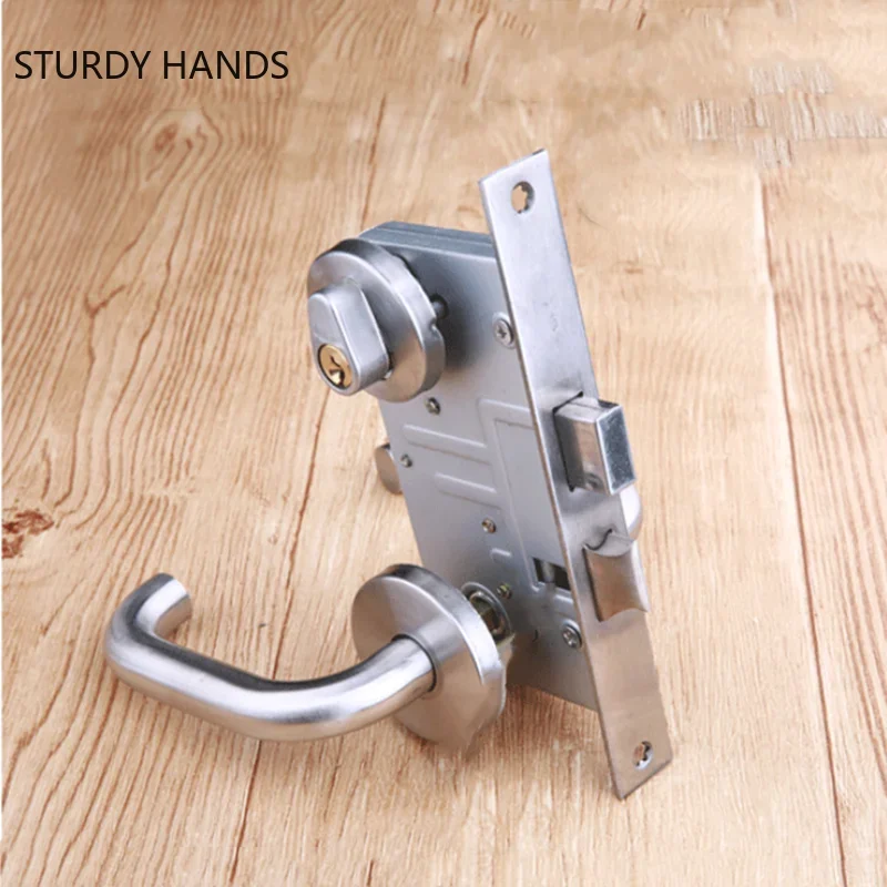 fechadura da porta de seguranca aco inoxidavel cilindro bloqueio canal fechadura porta fogo interior universal fechaduras dupla macaneta porta fechadura casa ferragem 01