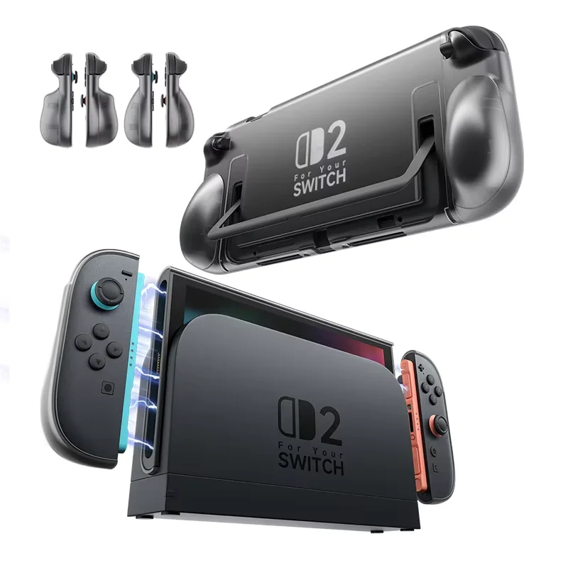 Enhanced Protective Grip Case for Gaming Console - Shockproof with Transparent Design