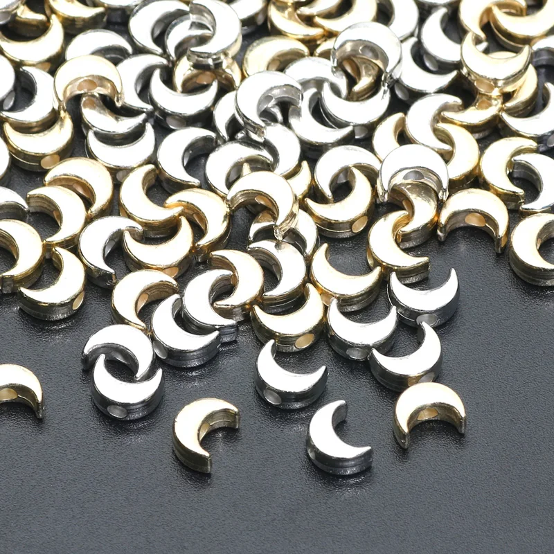 100pcs 5x7mm CCB Charm Moon Beads Acrylic Loose Spacer Beads For Jewelry  Making Findings Diy Bracelet Necklace Accessories - AliExpress