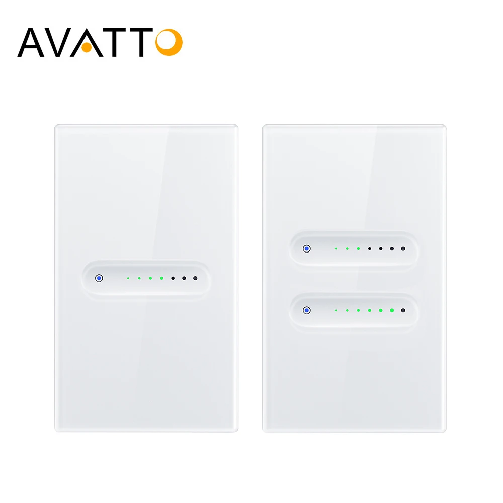 สวิตช์หรี่ไฟอัจฉริยะ AVATTO Tuya WiFi 1/2 ช่อง สวิตช์หรี่ไฟแบบสัมผัส ควบคุมผ่านแอพ รองรับ Alexa และ Google Home 1