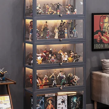 아크릴 투명 방진 디스플레이 케이스, 그림용 디스플레이 캐비닛, 거실 보관함, 상품 선반, 책장 선반