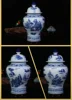 Chinese Blue and White Porcelain Floral Temple Jar Vase Dragon landscape Ceramic Ginger Jar with lid Oriental vases decoration 6