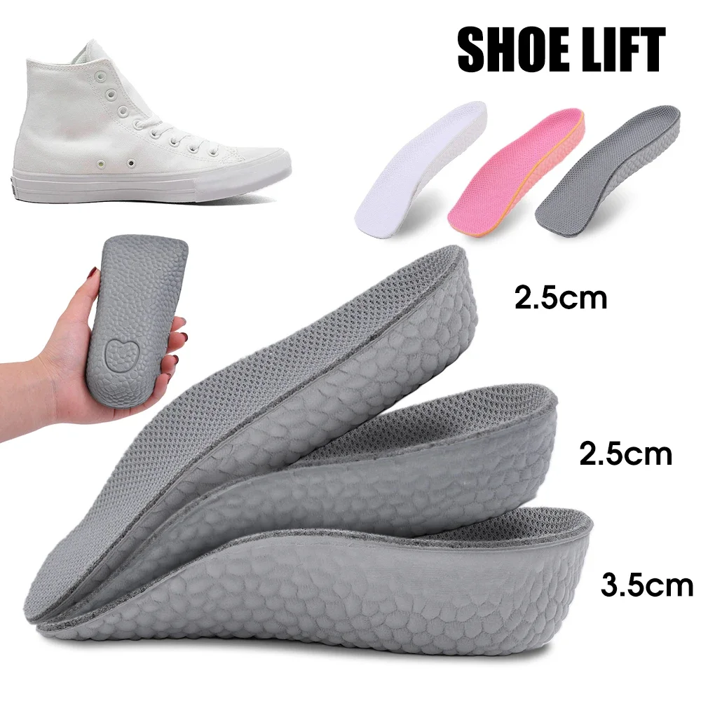 Invisible Height Increase Insoles Heighten Sports Shoe Pad Inserts Men Women Orthopedic Arch Support Insole Heel Lift Shoe Pads