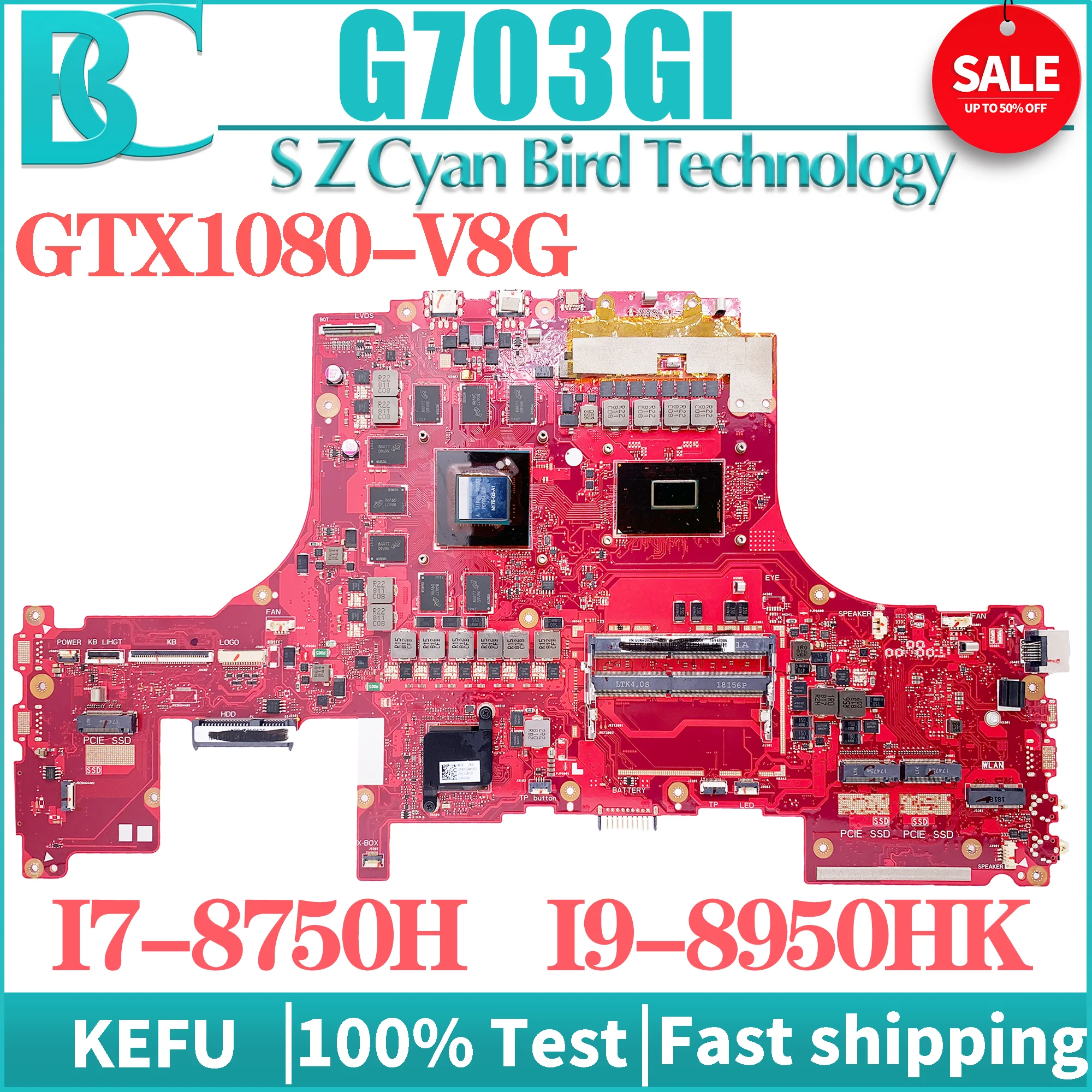 Scheda Madre Kefu G7Bi Per Asus Rog G703Gi G7Bs G7Cx G7Cxr G703Gs G703Gx Scheda Madre Per Laptop I7 I9 8Th Gen Gtx1080/8G 100T Test Ok