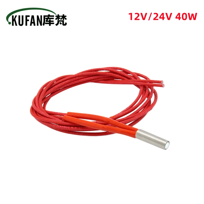

3D Printers Parts Cartridge Heater 12V/24V 40W 6*20mm1M Reprap Cable For MK Mendel Reprap Extruder Parts 12V 24V 40W Heat Parts