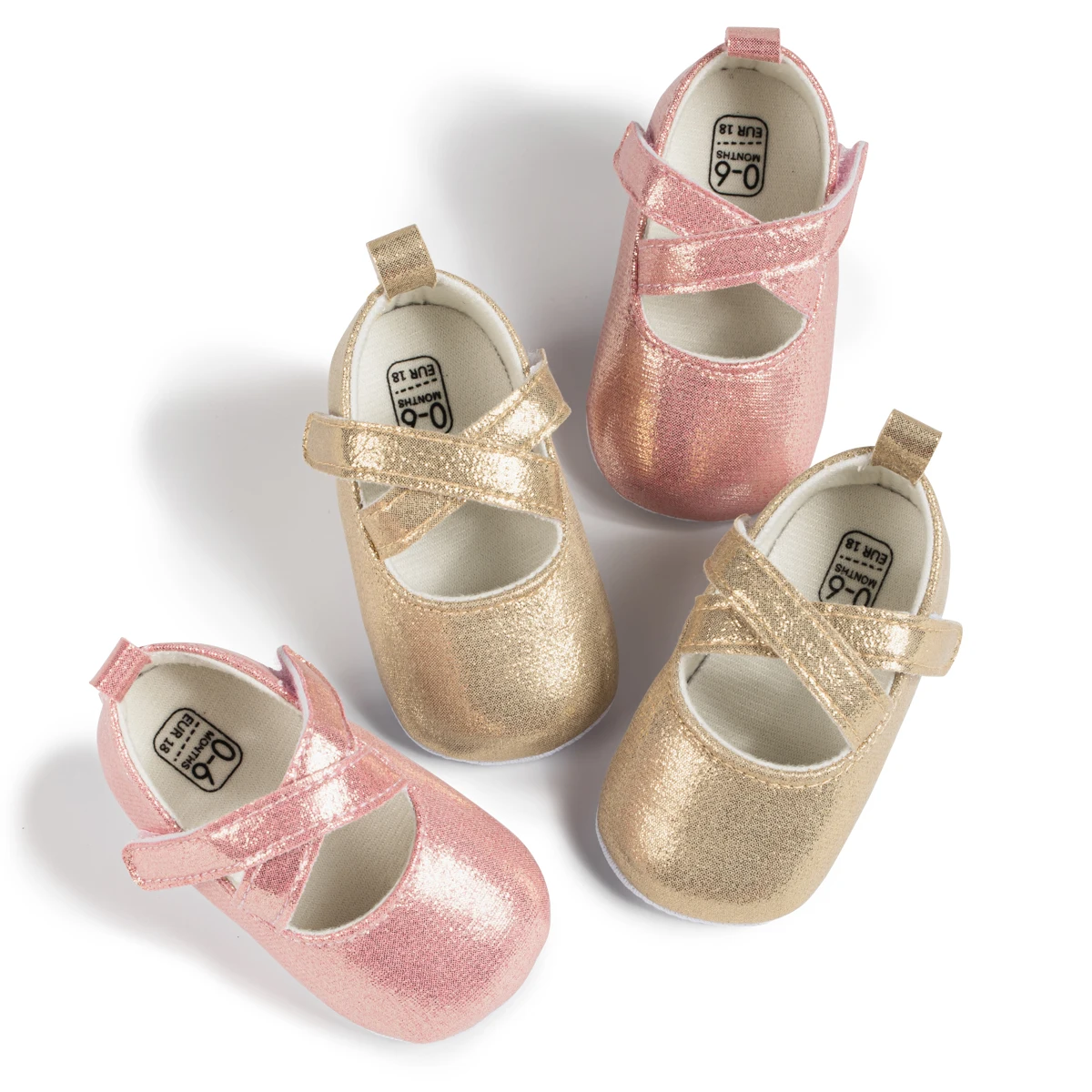 KIDSUN Fashion Girl Princess Shoes First Toddler Baby Walking Shoes Slip Cotton Soft Sole Baby Shoes 0-18 Months spring and autumn style baby angel wings flat bottom breathable comfort 0 18 months walking shoes soft soled princess shoes