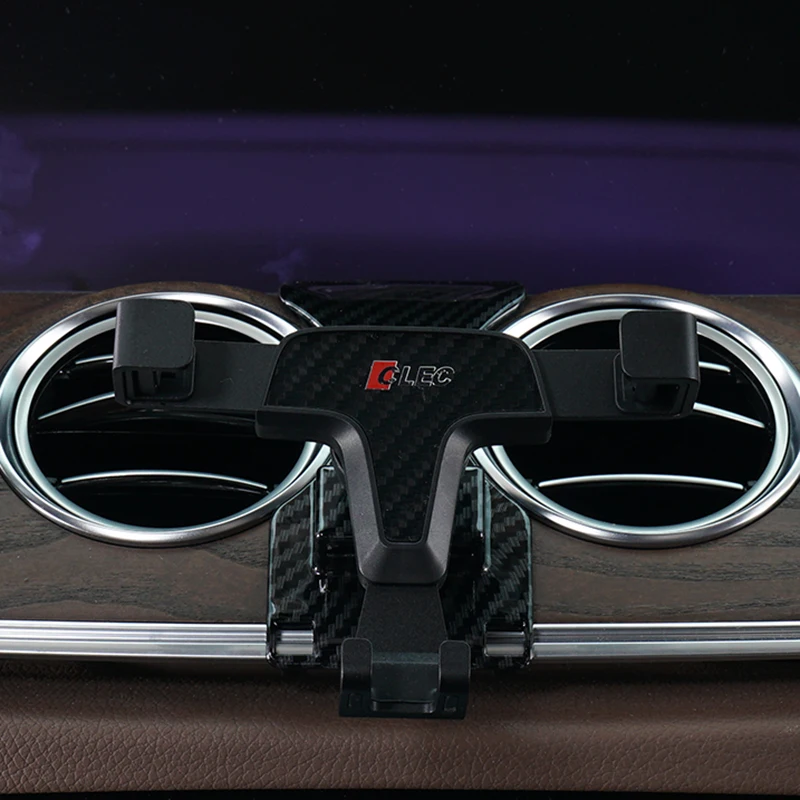 Carbon fiber car phone holder gps holder air vent mount stand phone clip bracket for Mercedes Benz W213 E200 E260 E300 E350