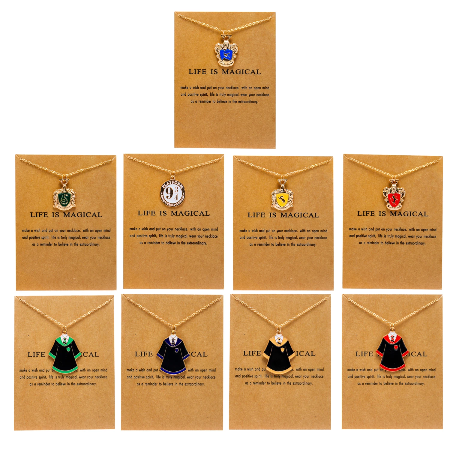 Harries Potters Cartoon Magic Collana Anime Figure Slytherin Gryffindor Collare In Metallo Catena Appeso Al Collo Regali