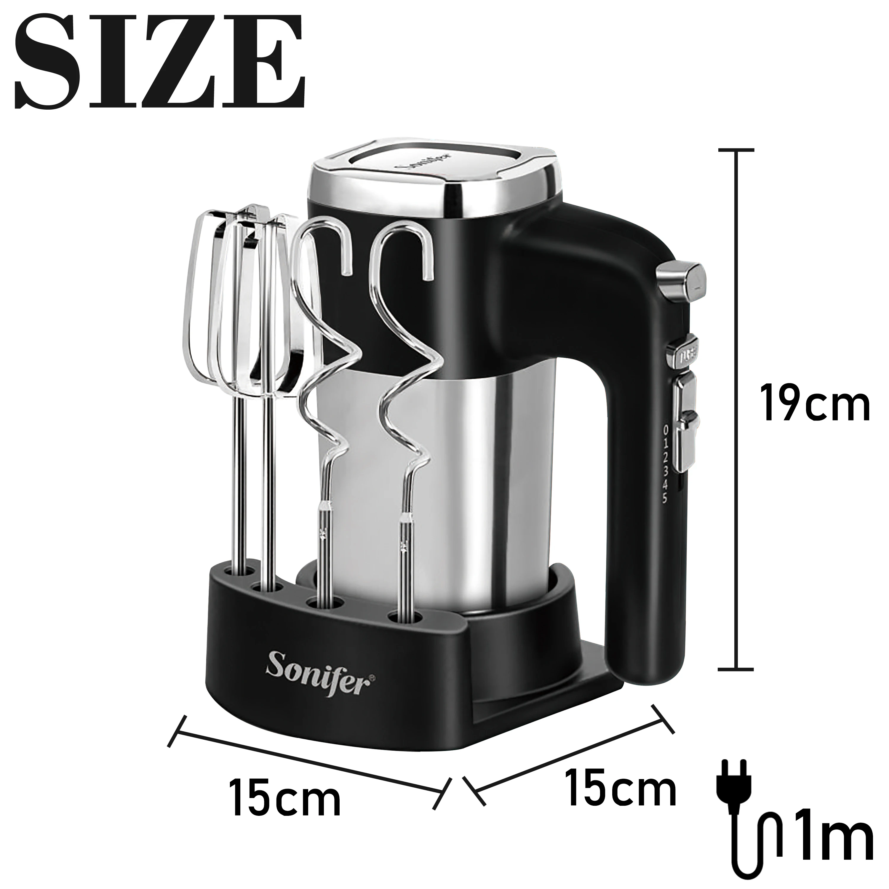 Food Mixer Electric Cuisine Kitchen Blender With Dough Hooks Chrome Egg Beater Hand Mixer Machine for Sweets Bakery Sonifer food mixer