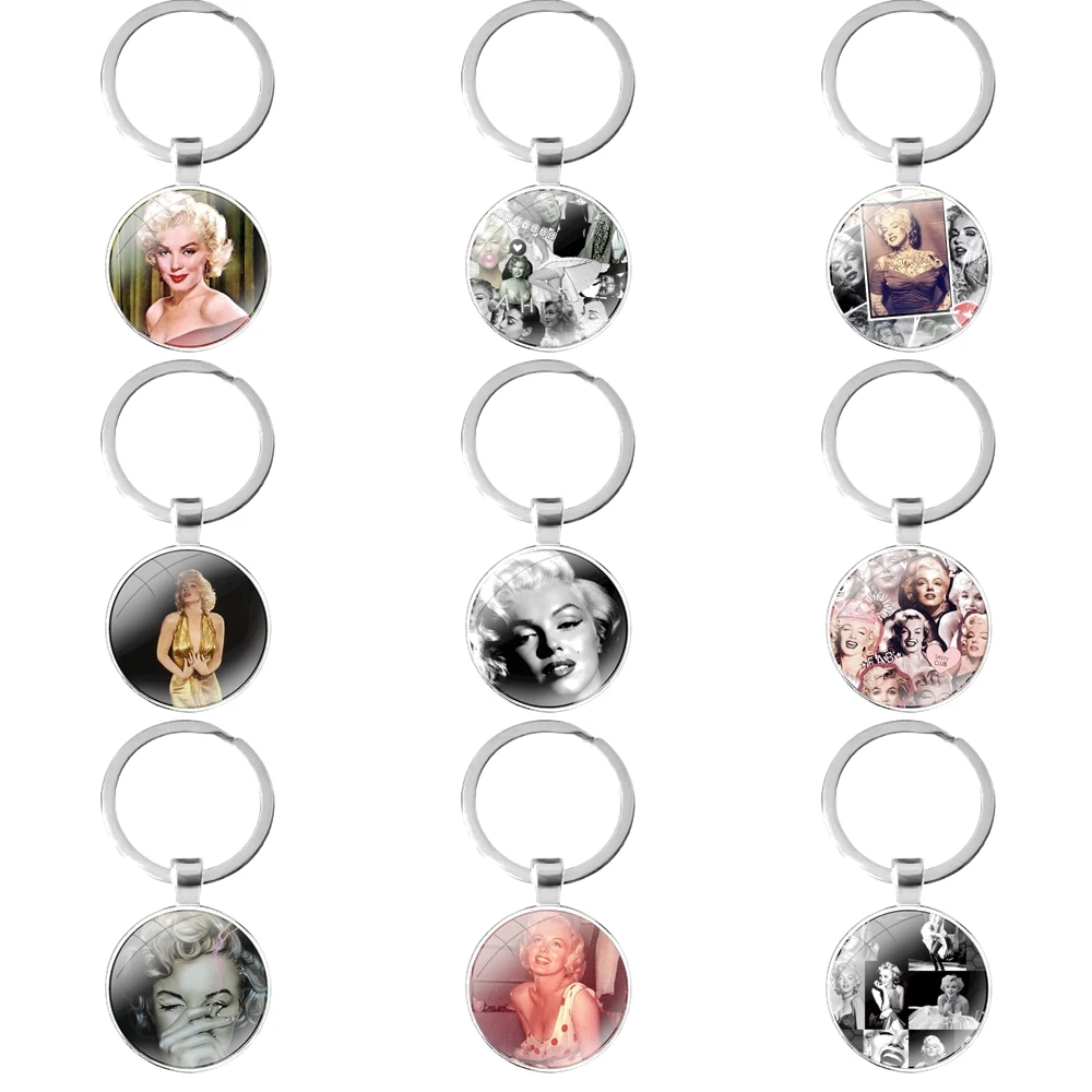 Marilyn Monroe Star Keychain Party Statement Keychain Rings Keyring Girl Jewelry 