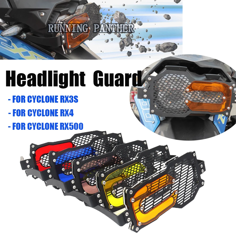 

NEW For Cyclone RX3S RX 3S RX4 RX 4 RX500 RX 500 Motorcycle Big And Small Eye Lampshade Headlight Protector Grille Guard Cover