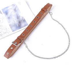 Creative Chain Belt Women's Fashion Hole Corns Button Leisure Decoration Button Jeans Belt Women Classic