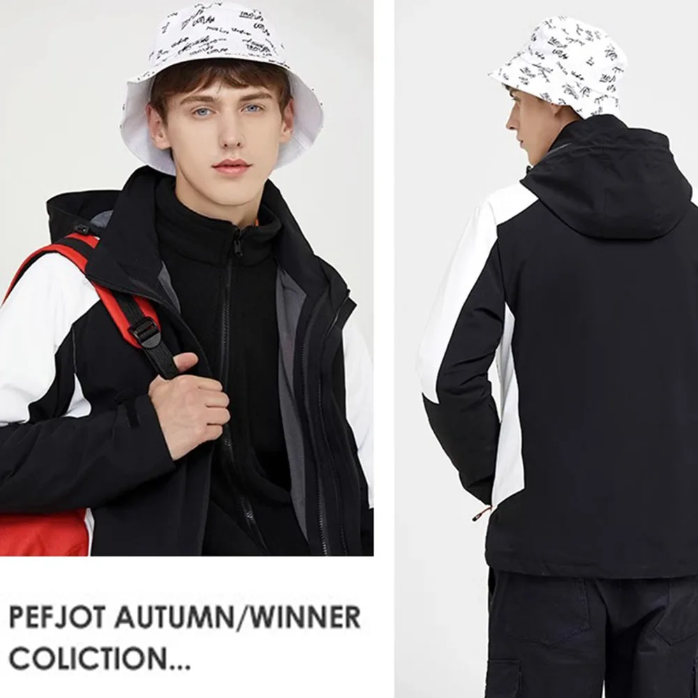 Winter-Sport-Regenmantel mit Rundhalsausschnitt, abnehmbare, winddichte Outdoor-Jacke für den Sport – Detail 7