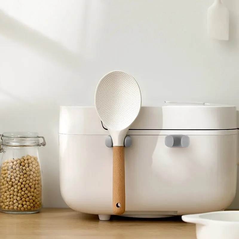Rice Spoon Holder Silicone Storage Rack, Kitchen Wall-Mounted Cooker Spoon Shelf, Placement Rack 6