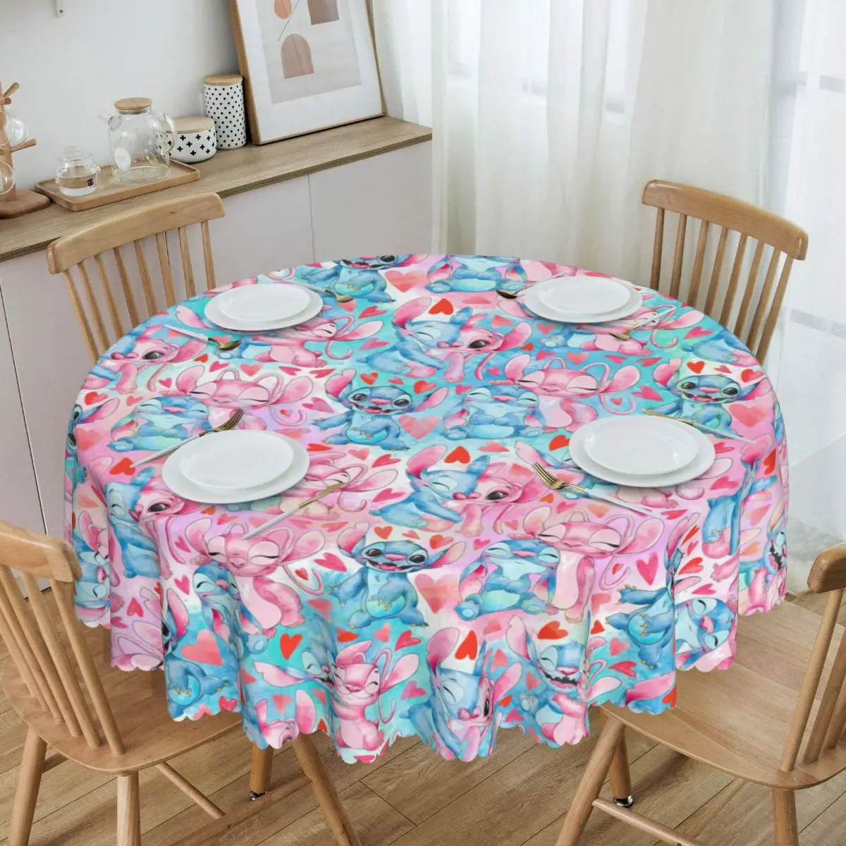 

Индивидуальная круглая скатерть, 60 дюймов, кухонные разноцветные чехлы для стола