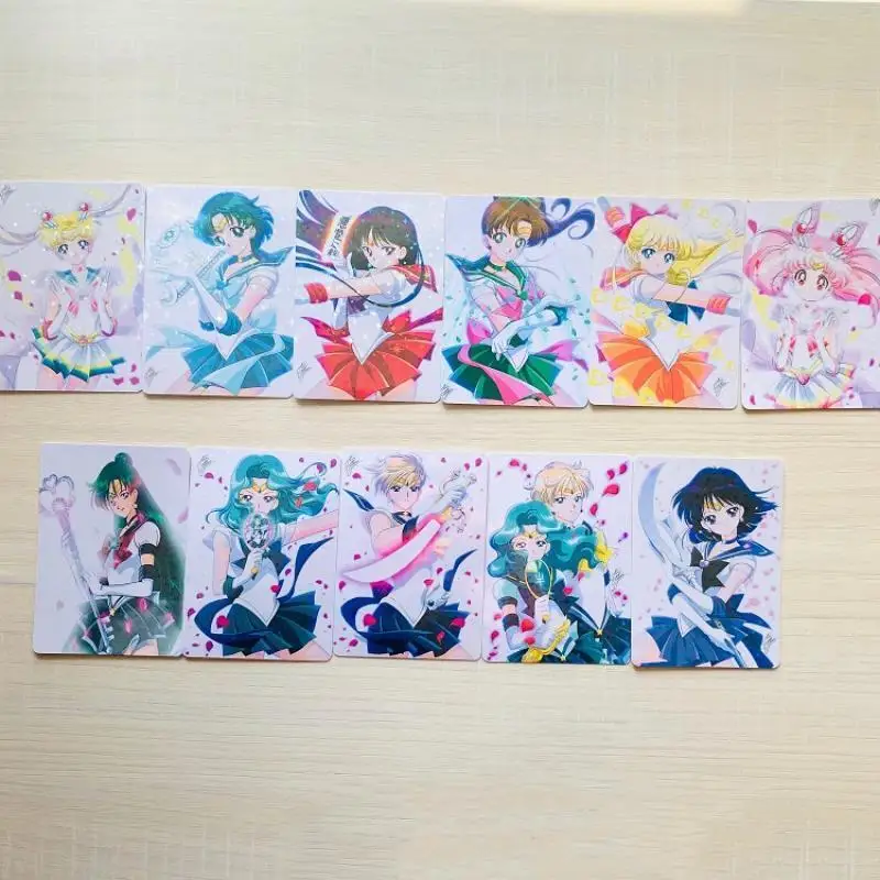

10Pcs/set Self Made Sailor Moon Ten Warriors Chibiusa Meiou Setsuna Sailor Uranus Anime Character Classic Series Collection Card