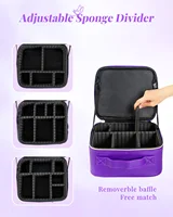 Makeup Bag With Mirror lamp,Travel Waterproof Necessary Beauty Brush Embroidery Tool Storage Cosmetic Case Portable Makeup Box 3