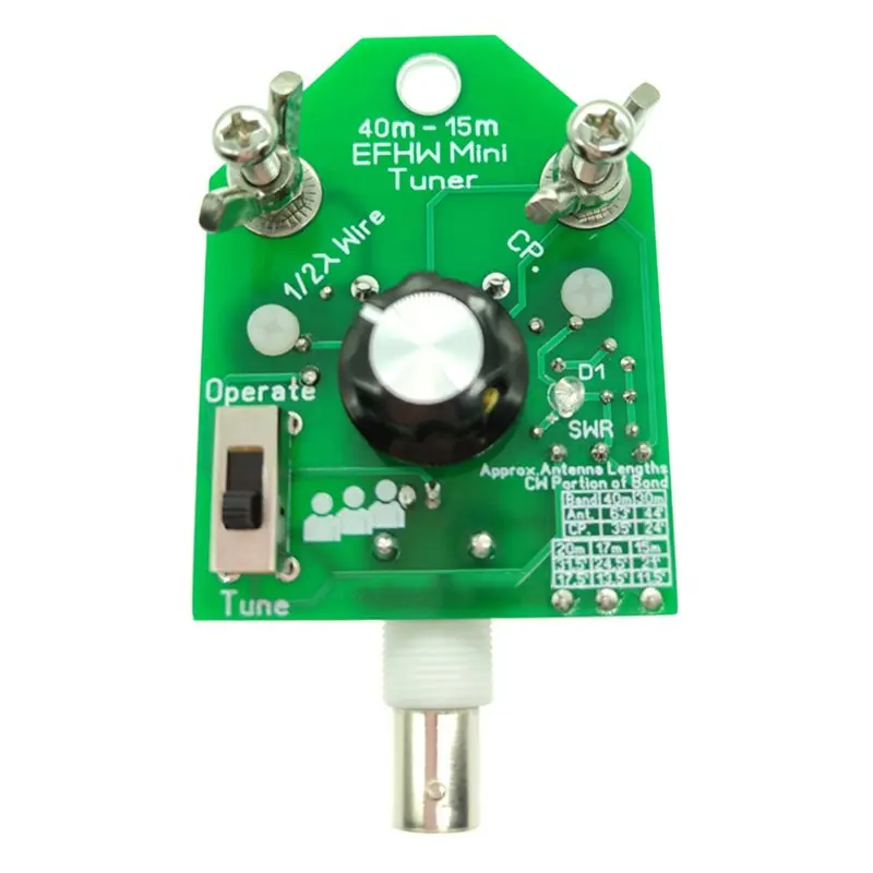 A99E-EFHW 안테나 40M-15M 튜너 포함 휴대용 엔드 페드 하프 웨이브 안테나 키트 QRP 햄 라디오 SSB 디지털 튜닝 야외용