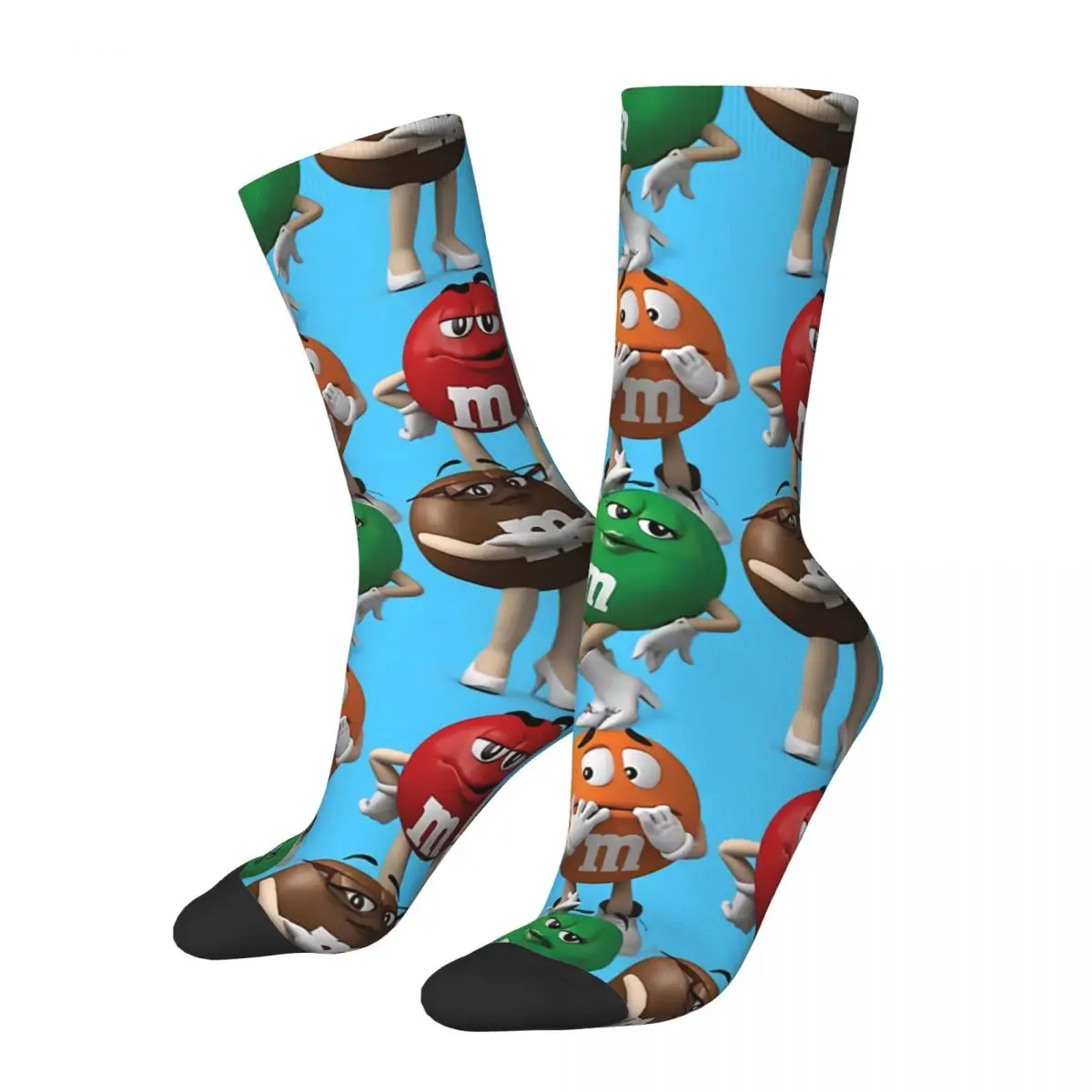 thumbnail image 1 of Calcetines divertidos de chocolate para hombre, colección de personajes de caramelo, estilo vintage Harajuku, hip hop, novedosos, sin costuras, con estampado de regalo, 1 of 7