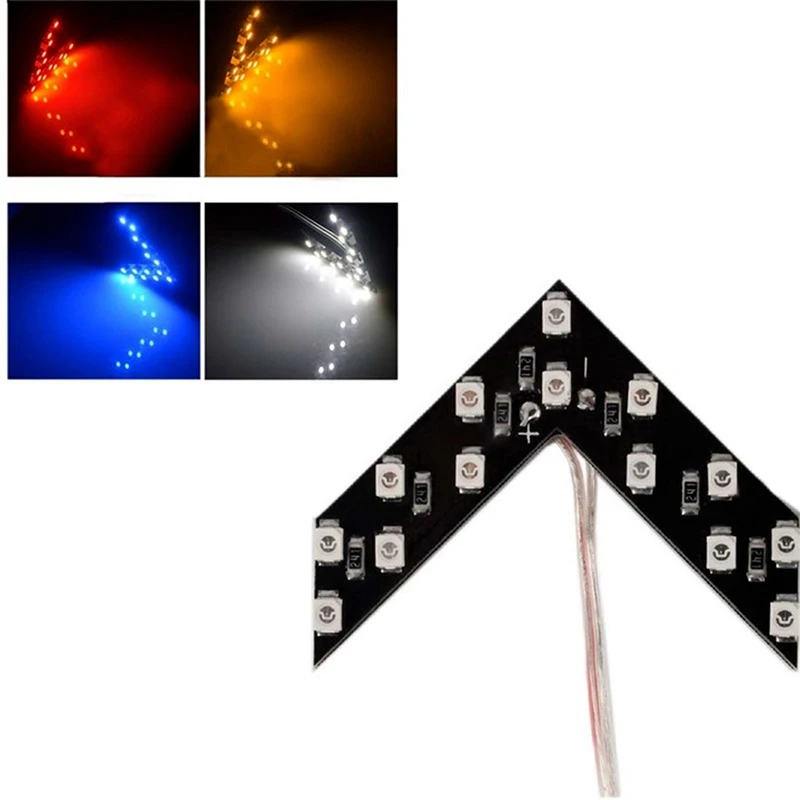2PCS Car LED Lights Rear View Mirror Arrow Panel Light Car Rearview