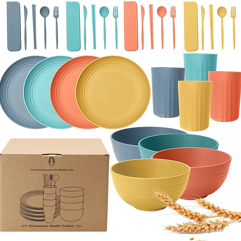 PlateSetsWheatStrawRamenBowlTablewareDishesFullTablewareOf