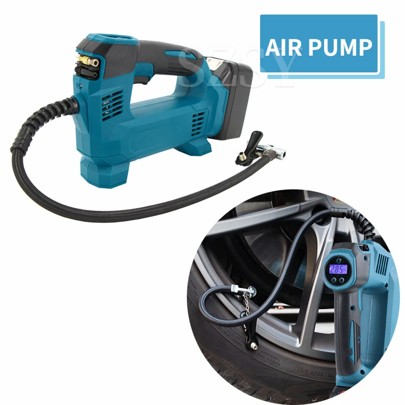 

Cordless Rechargeable Air Pump For Car Bicycle Tires Balls Car Tire Inflator Pump Air Compressor For Makita 18V Lithium Battery