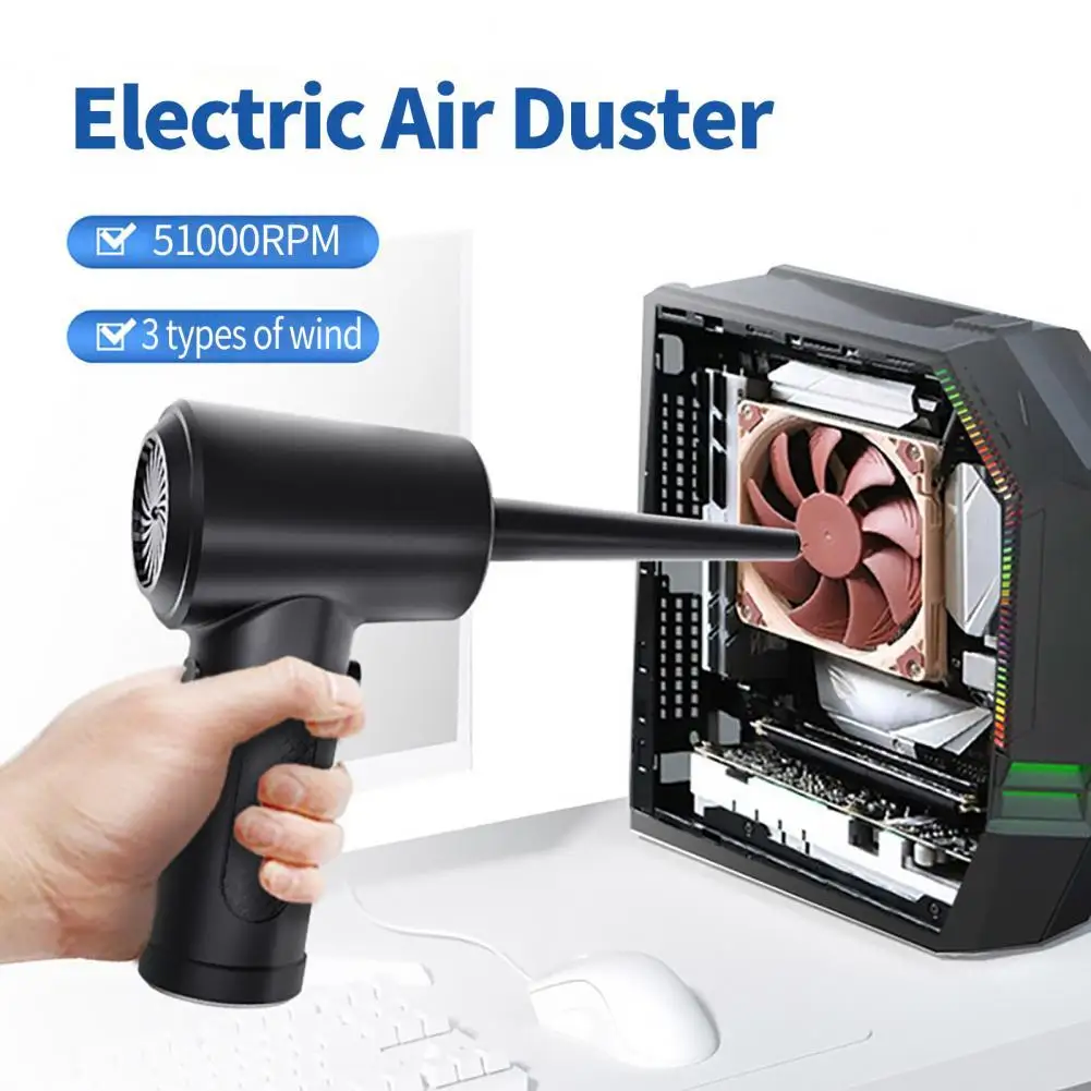 

6000mAh 35W Cordless Electric Air Duster Dust Blower Powerful Compressed Air for Car Computer PC Keyboard 51000RPM