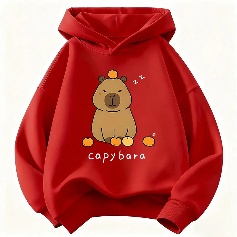 Trendy Capybara Funny Children's Hoodie Sweatshirt Cute Harajuku Hoody for Boys Girls Autumn Spring Casual Hoodies 4